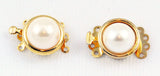Round Gold Plated Pearl Clasps 4 strands