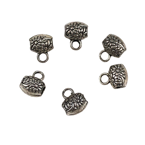 Pewter Floral Bails Pendant Hangers