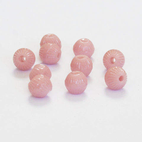 Pink Prosser Glass Round Beads