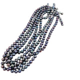 Purple Peacock Round Freshwater Pearl Beads Strand