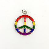 Rainbow Peace Charm Sterling & Enamel