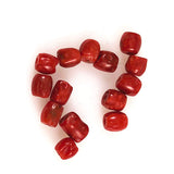 Red Coral Barrel Beads 