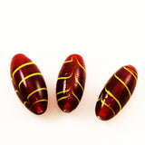 Red Lamp Work Feather Beads
