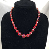 Italian Red Millefiori Bead Necklace