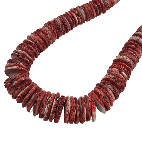 Red Spiny Oyster Shell Heishe Beads