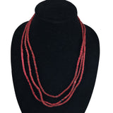 African Trade Red White Heart Bead Strands