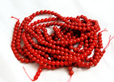 Red Coral 5 & 6mm Round Beads
