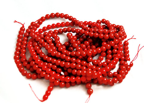 Red Coral Round Beads