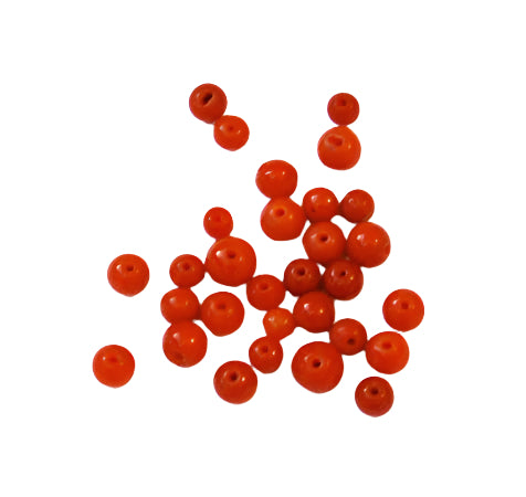 Italian Red Coral Round Beads - All Natural