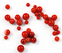 Half Drilled Italian Red Coral Rounds - All Natural (2)