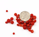 Half Drilled Italian Red Coral Rounds - All Natural
