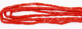 Italian Red Coral Tube Beads - All Natural