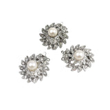 Pearl & Rhinestone Silver Clasp Vintage