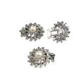 Pearl & Rhinestone Silver Clasp Vintage