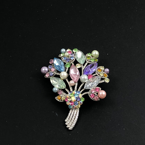 Buy Wholesale China Vintage Pearl Brooches Fashion Silver Gold Metal Flower  Rhinestone Brooch For Women & Rhinestone Brooches at USD 6.2
