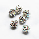 Silver Plated Crystal AB Rhinestone Beads