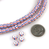 red white blue trade beads