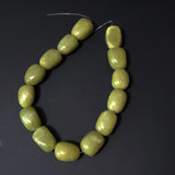 Large Olive Green Serpentine Barrel Beads