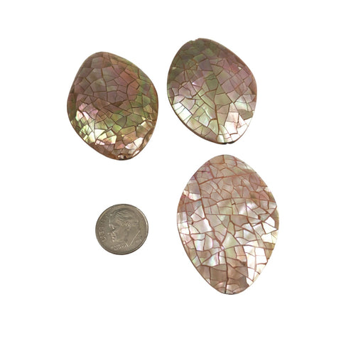 Large Abalone Crackle Oval Beads