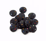 Smoky Black Flat Rhinestone Plastic Beads