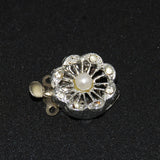 Silver Rhinestone and Pearl Clasp Vintage