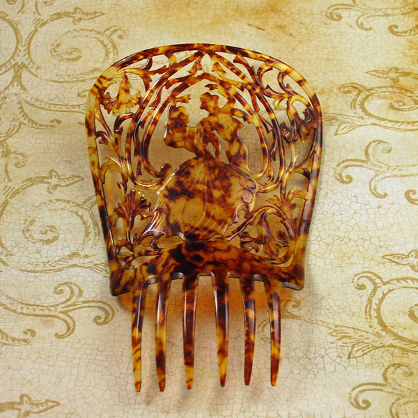 Vintage Spanish Tortoise Hair Comb Large - Estate Beads  display picture 3