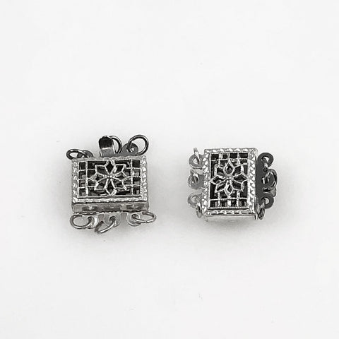 Sterling box clasp triple