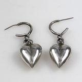 Sterling Heart Dangle Earrings Vintage