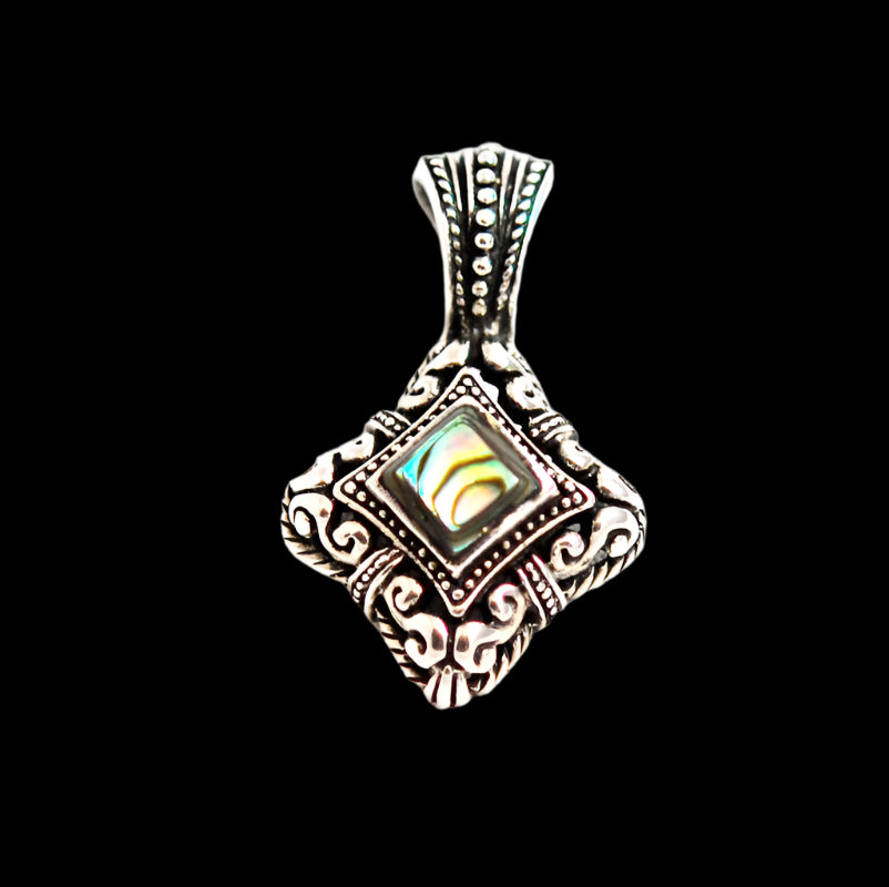 Ornate Sterling Silver Abalone Pendant