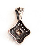 Back of Ornate Sterling Silver Mother of Pearl Pendant