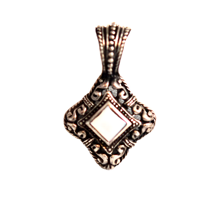 Ornate Sterling Silver Mother of Pearl Pendant