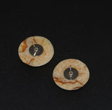 Vintage Tiger Coral Button Earrings