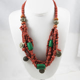 African Trade Bead & Berber Coin Necklace