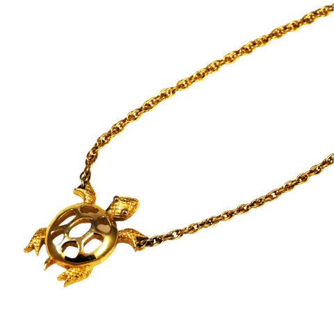 Trifari Gold Turtle Necklace Vintage