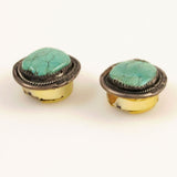 Turquoise & Sterling Button Covers Navajo