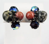 Vogue Beaded Clip On Earrings 1950's