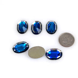 vintage blue rhinestones oval