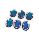 vintage blue rhinestones oval