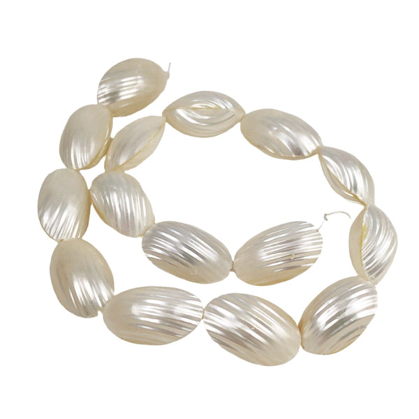 Silver Mouth White Two-Sided Shell Beads – Estate Beads Jewelry