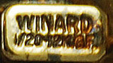 Winard signature on back of Windard Gold Filled Leaf Pin 