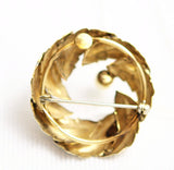 Back of Winard Gold Filled & Pearl Wreath Pin
