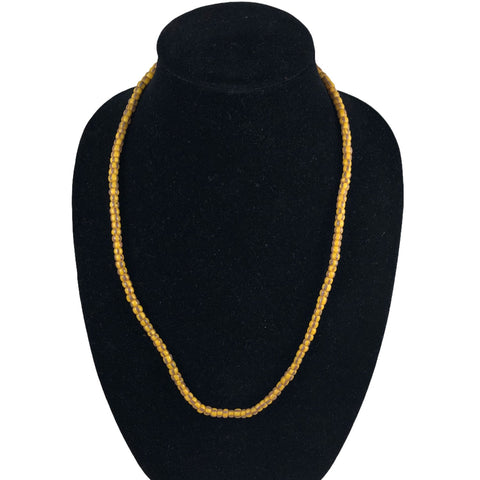 African Trade Beads Venetian Striped Yellow