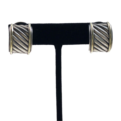 David Yurman Sterling Gold Cable Earrings Vintage