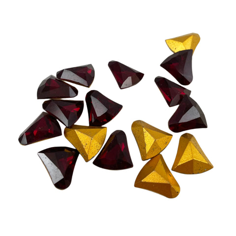 Swarovski 4806 Siam Crystals Gold Foil Bells 