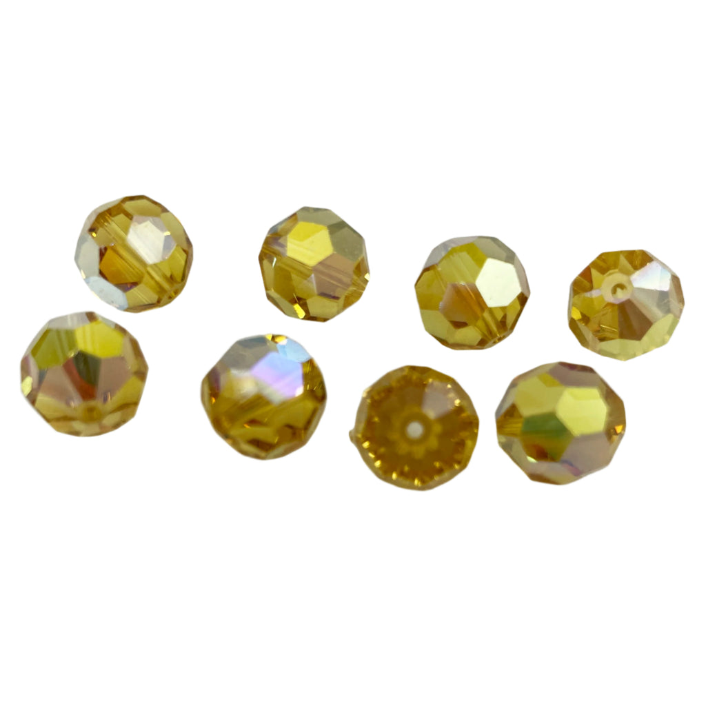 Swarovski Light Topaz AB Crystal Beads 5000 10mm Vintage