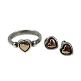 James Avery 14K & Sterling Silver True Heart Ring & Earrings Size 9