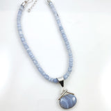 Blue Lace Agate Sterling Desert Rose Trading Necklace