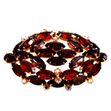 Large Red Rhinestone Brooch Vintage