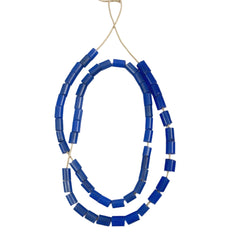 Antique Bohemian Blue Glass Trade Beads 6 x 9mm