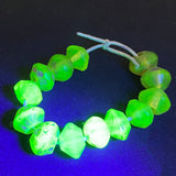 Faceted Bohemian Vaseline Trade Beads - Antique